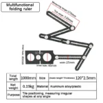 6/9/12Fold Ruler Multi Angle Measuring Ruler Tool Ruler Perforated Mold Professional DIY Wood Tile Flooring Punch Drill Tools - Image 5