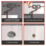 6/9/12Fold Ruler Multi Angle Measuring Ruler Tool Ruler Perforated Mold Professional DIY Wood Tile Flooring Punch Drill Tools - Image 3