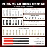 VEVOR Thread Chaser Set UNC UNF Metric Thread Restorer Tool Rethreading Tool Kit Heat Treated Steel for Mechanics DIY Enthusiast - Image 3
