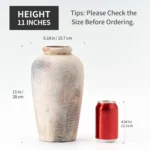 Large Ceramic Rustic Vase,11 inch Minimalist Decorative Vase,Farmhouse Tall Vase for Home Decor,Living Room, Shelf Decor, Gray ﻿ - Image 2