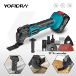 YOFIDRA Cordless Oscillating Multi Tool 6 Gears Electric Cutting Polishing Trimming Machine Power Tool For 21V 18V Battery